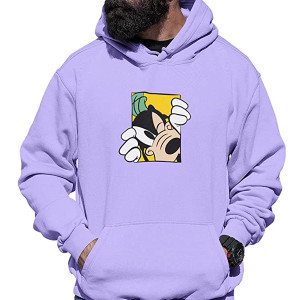 Goofy Funky Printed White Hoodie | Cotton Fleece Cosy Hoodie for Men